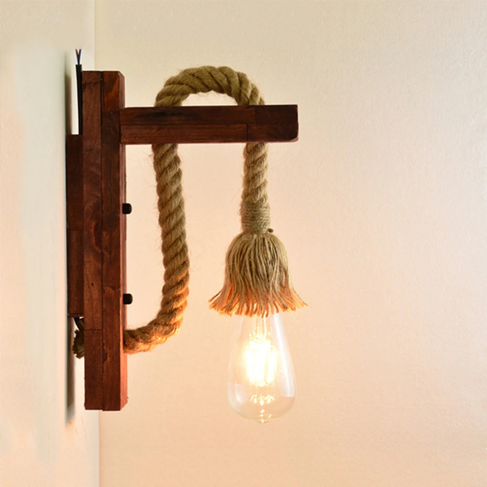 

E27 Wooden lamp Retro lamps Industrial wind The coffee shop Wood wall lamp Porch light Retro solid wood wall lamp