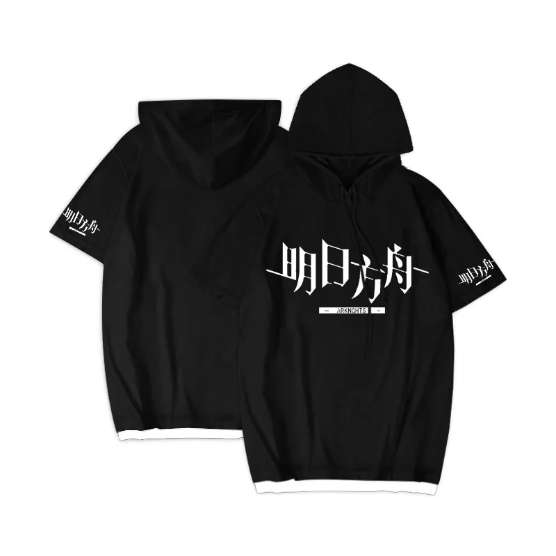 

Game Arknights Cosplay Costume Rhodes Island Texas Amiya Nian Chen Lappland Exusiai Unisex Short Sleeve Hooded T Shirt