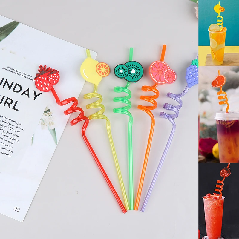 

5 шт., многоразовые пластиковые соломинки для напитков