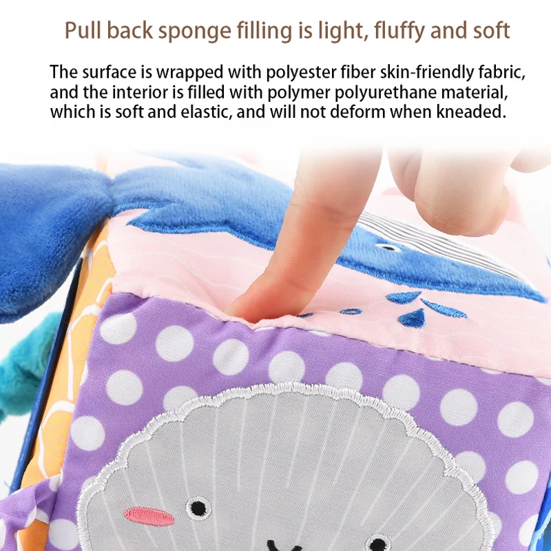 0-12 Months 6 Sided Activity Cube Toy Crib Stroller Hanging Toys Soft Baby Plush Rattles Mobiles Teether Distorting Mirror | Игрушки и