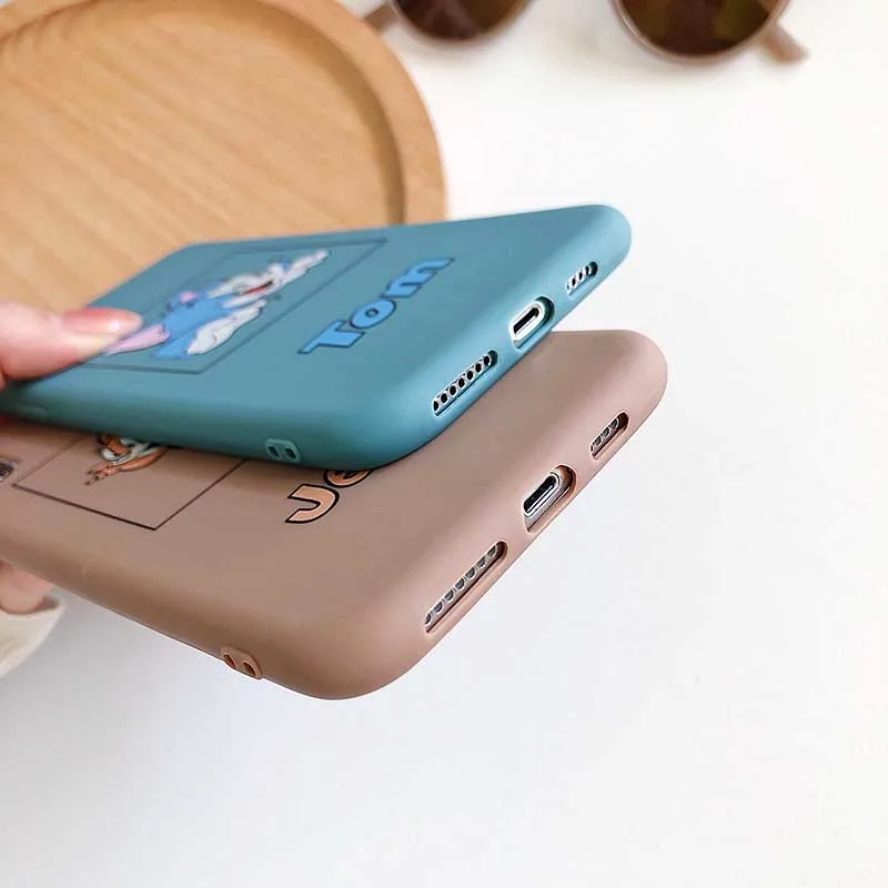 Забавный чехол для телефона Tom Jerry для iPhone 11Pro X XS Max XR 6 6S 7 8 Plus, мягкий силиконовый защитный чехол из ТПУ с милым мультяшным котом Маусом