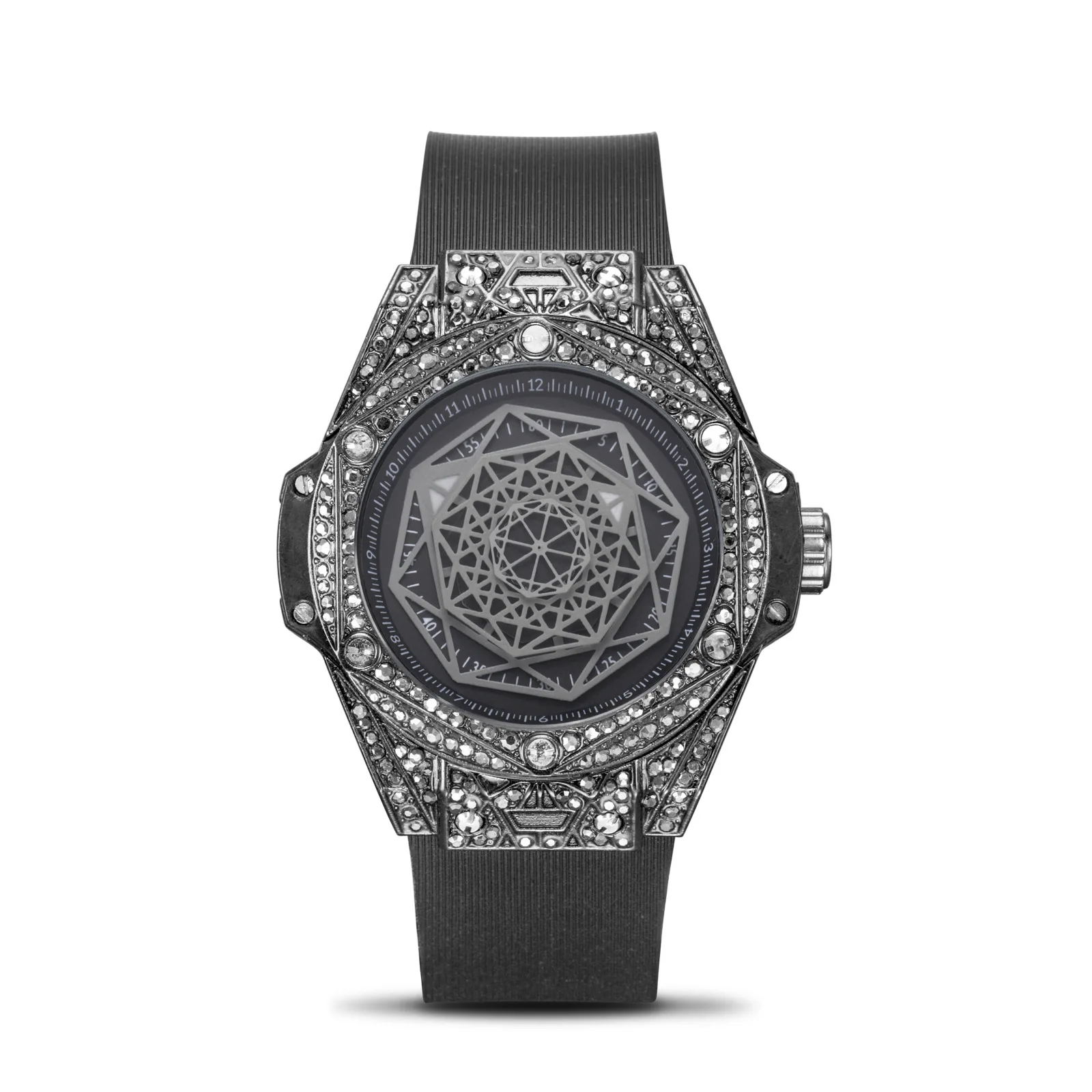 Classic Diamond Mens Sports Watch Waterproof Black Steel Case Men's Quartz Watches Clock Male Casual WristWatch Reloj Relogio