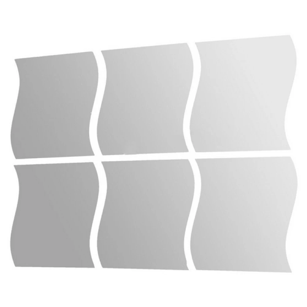6 шт./компл. DIY съемные настенные Зеркальные Стикеры для домашней комнаты