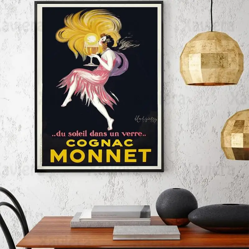 

Cognac Monnet Art Print Vintage French Wine Drinks Advert Poster Canvas Painting Wall Art Retro Home Decoration For Living Room