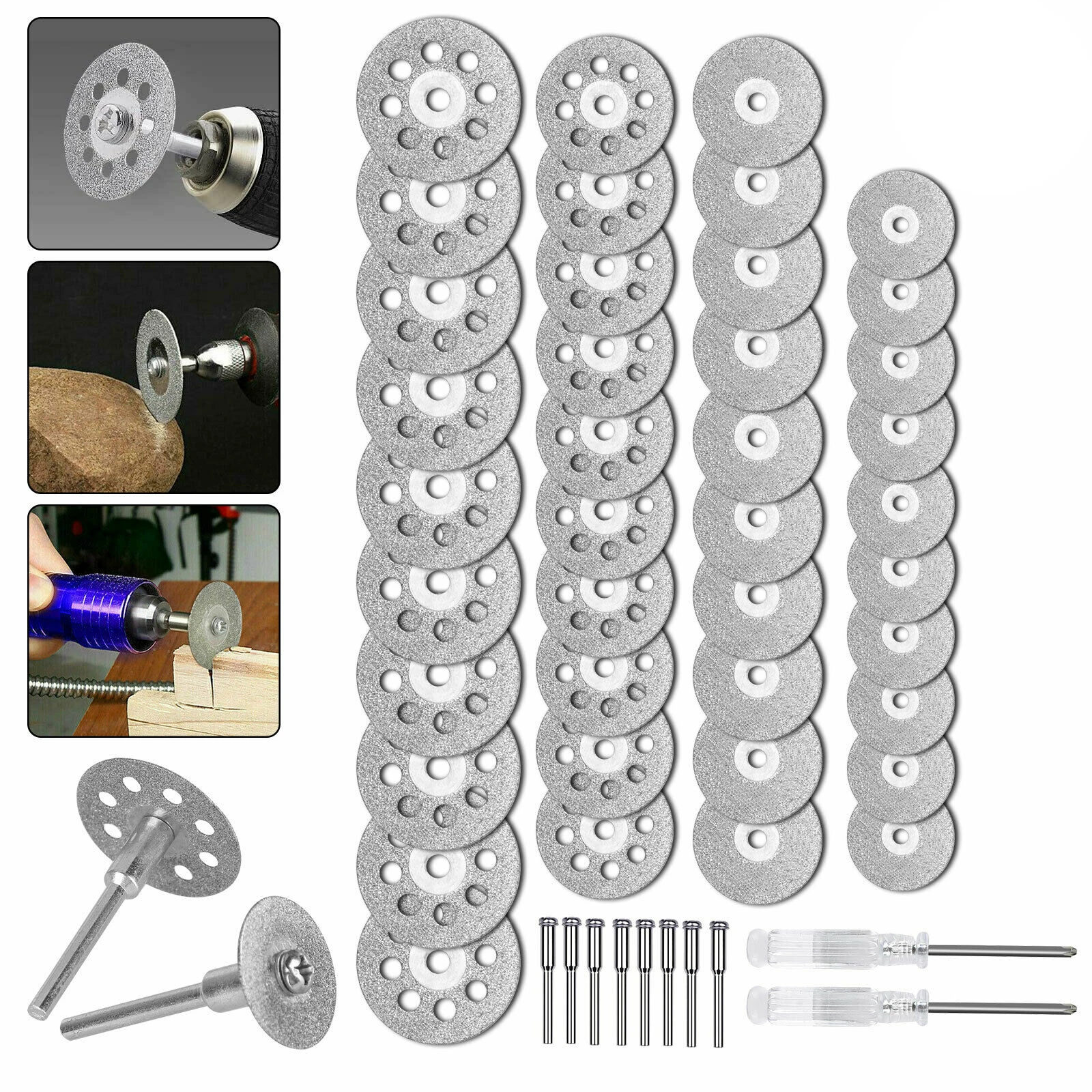 50Pcs/set Dremel Accessories Diamond Grinder Discs Circular Cutting Disc Grinding Wheel Saw Dremel Rotary Tool Set with Mandrel
