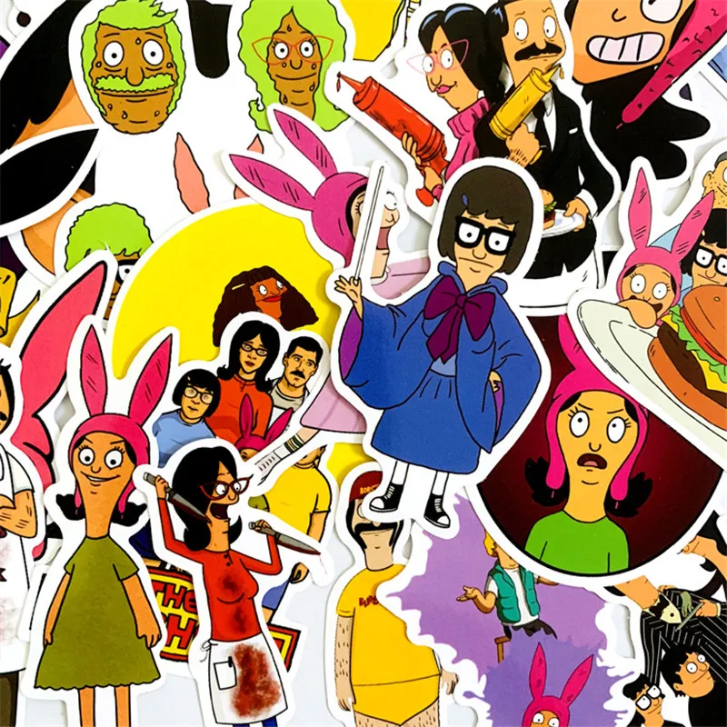 34/шт Аниме &quotBob's Burgers&quot Маскарада вечеринки в стиле персонажа знак стикер