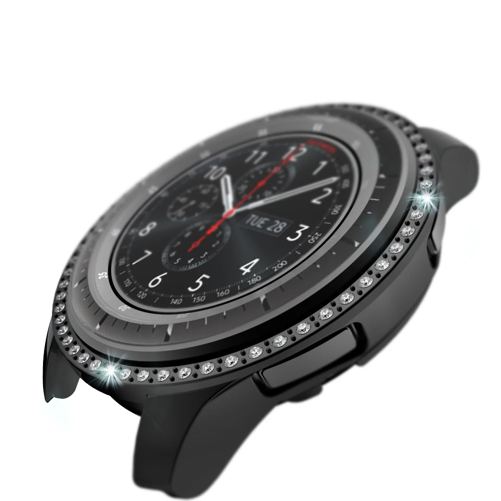 Блестящий Алмазный чехол для samsung Galaxy Watch 42 мм 46 мм защитный бампер gear S3 Frontier Shell