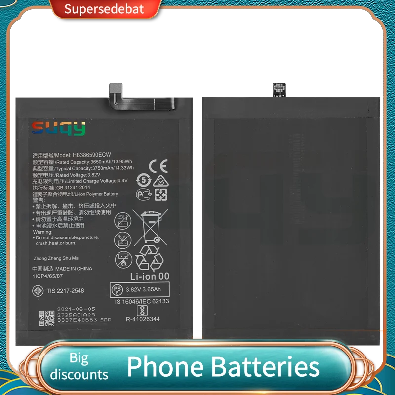 

for huawei Honor 8X Glory 9x Lite Bateria 3750mAh HB386590ECW Replacement Battery for huawei View 10 Lite JSN-LX1 LX2 LX3 L21