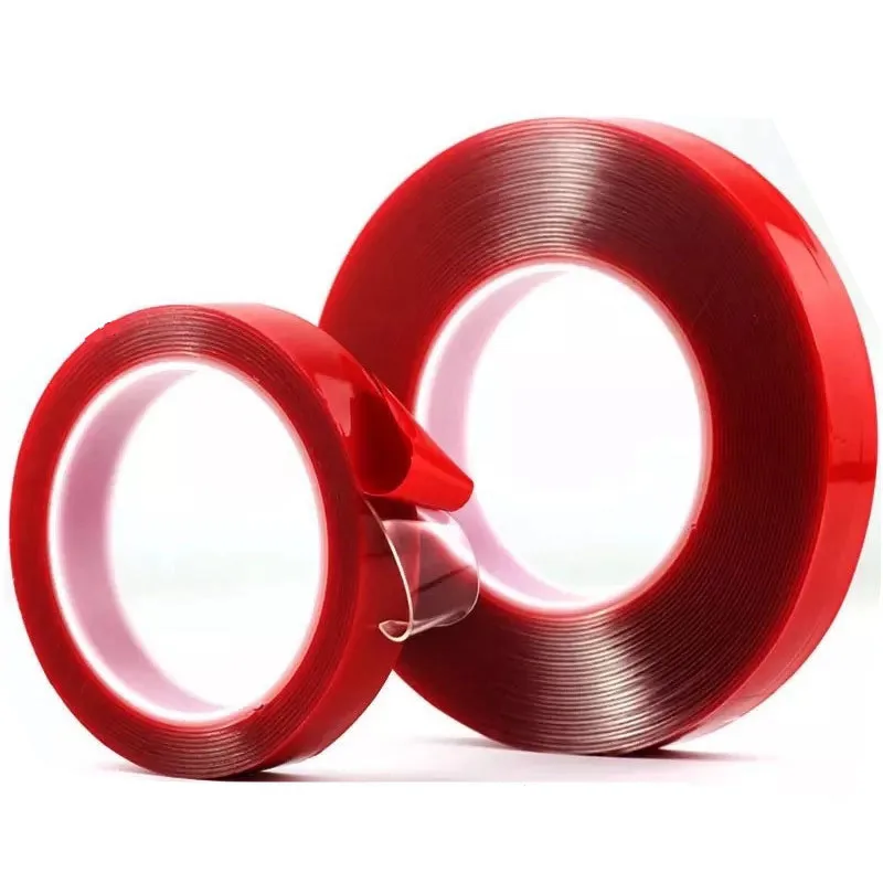 Красная прозрачная силиконовая Двухсторонняя клейкая лента Стикеры для