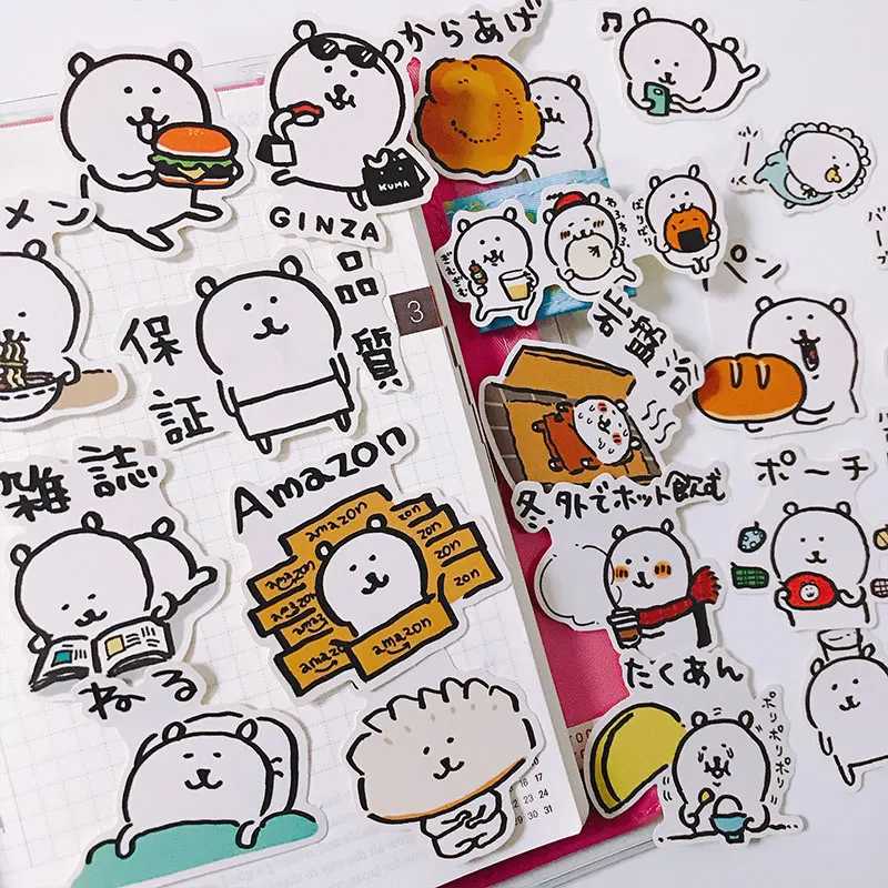 20 шт./компл. Ретро мультфильм милый белый медведь стикер набор для скрапбукинга