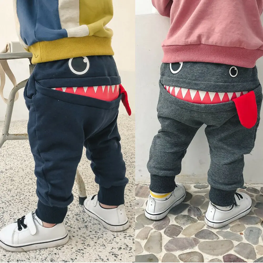 Pantalones informales para beb&eacute;s y ni&ntilde;os peque&ntilde;os, ropa bonita de monstruo de boca grande, disfraces, bragas largas de dibujos animados-0