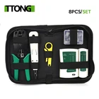 8 шт.компл. lan тестер RJ45 обжимные клещи портативный набор инструментов для ремонта сети LAN тестер кабеля и клещи обжимные клещи