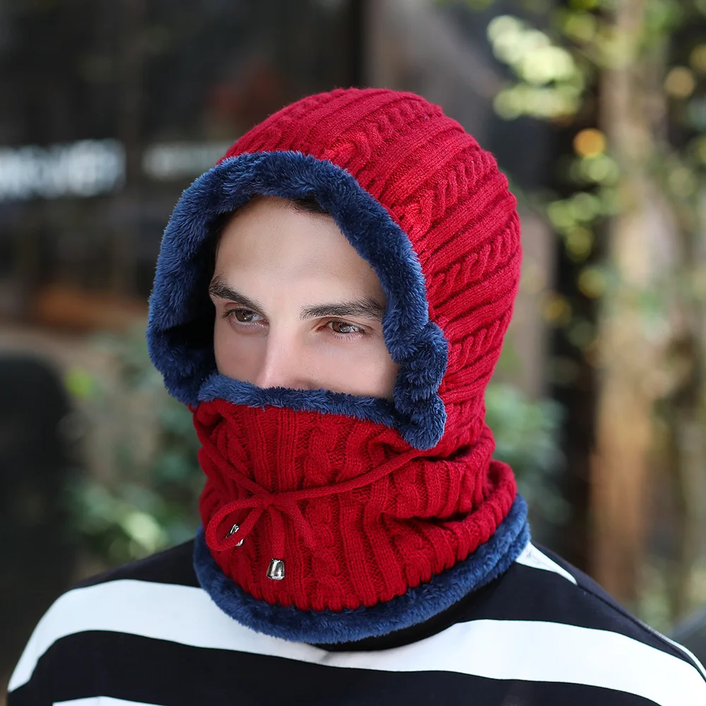 Ear cap for men in winter with fur hat scarf and thickening riding neck |
