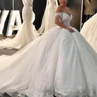 Роскошные кружевные свадебные платья с бисером, великолепные свадебные платья из тюля с открытыми плечами, свадебное платье для милой принцессы, свадебное платье 2021