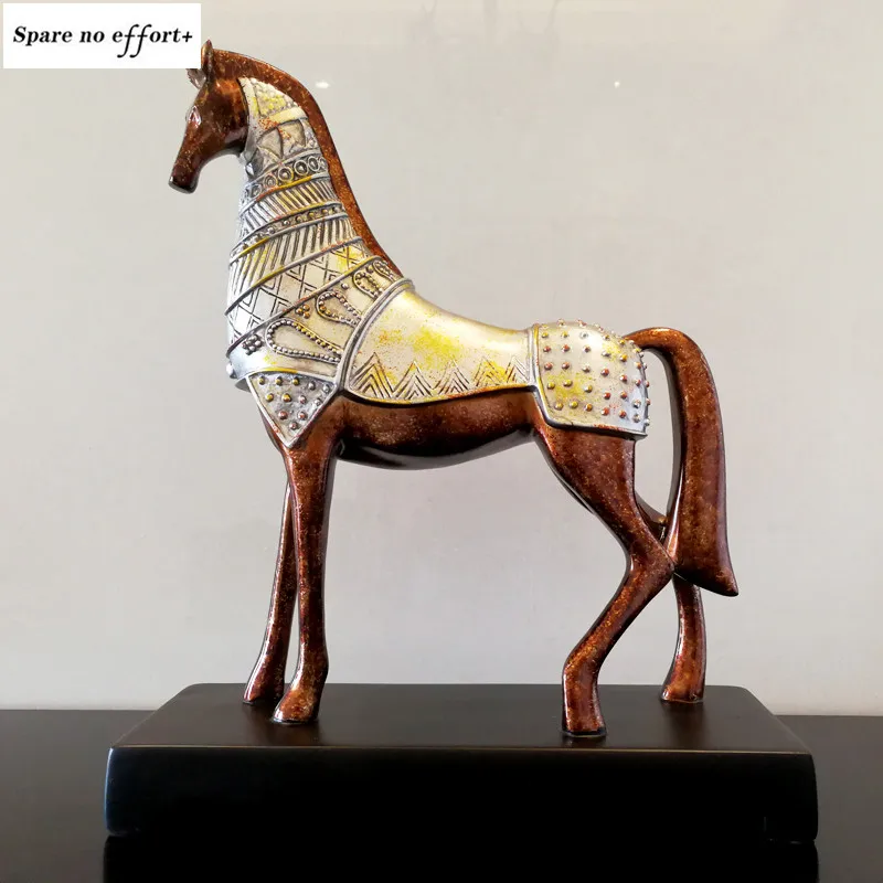 

Домашний декор, креативное украшение из смолы «Военная лошадь», украшение, домашние керамические фигурки, художественная модель, аксессуар...