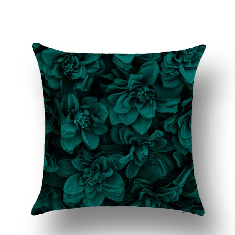 

4PCS Green Leaf Cushion Cover Pillowcase Home Decorative Sofa Square Pillow Cover Bedroom Car Decor 45X45cm