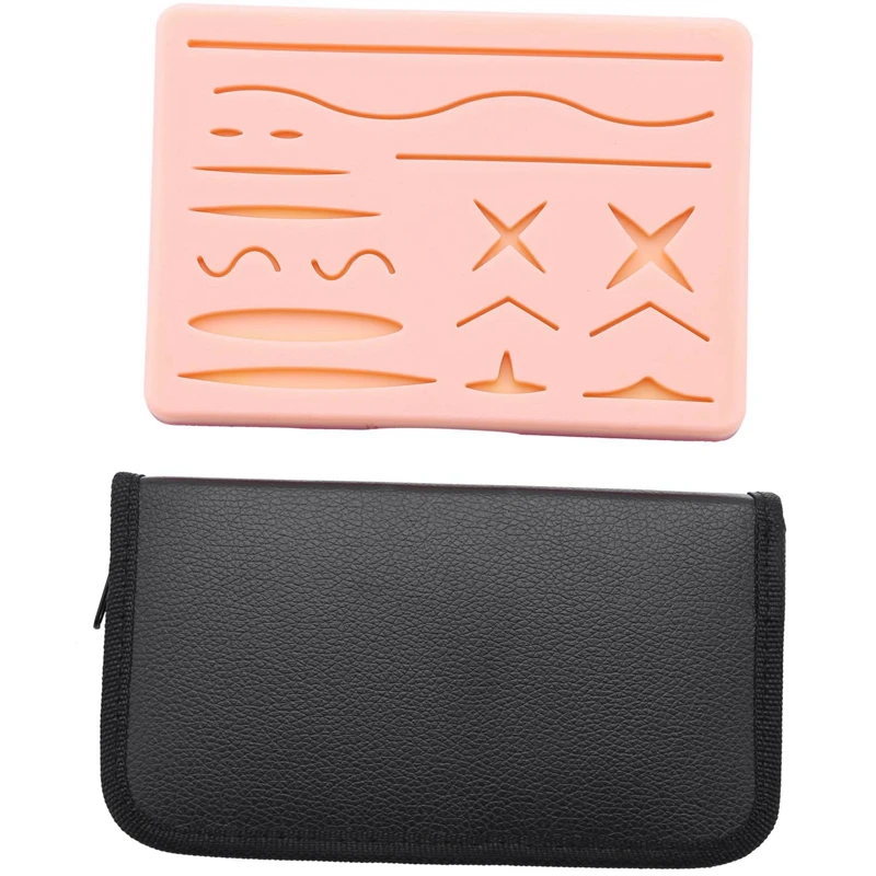 

Skin Suture Practice Silicone Pad with Wound Simulated Training Kit Teaching Equipment Needle Scissors Tool Kit