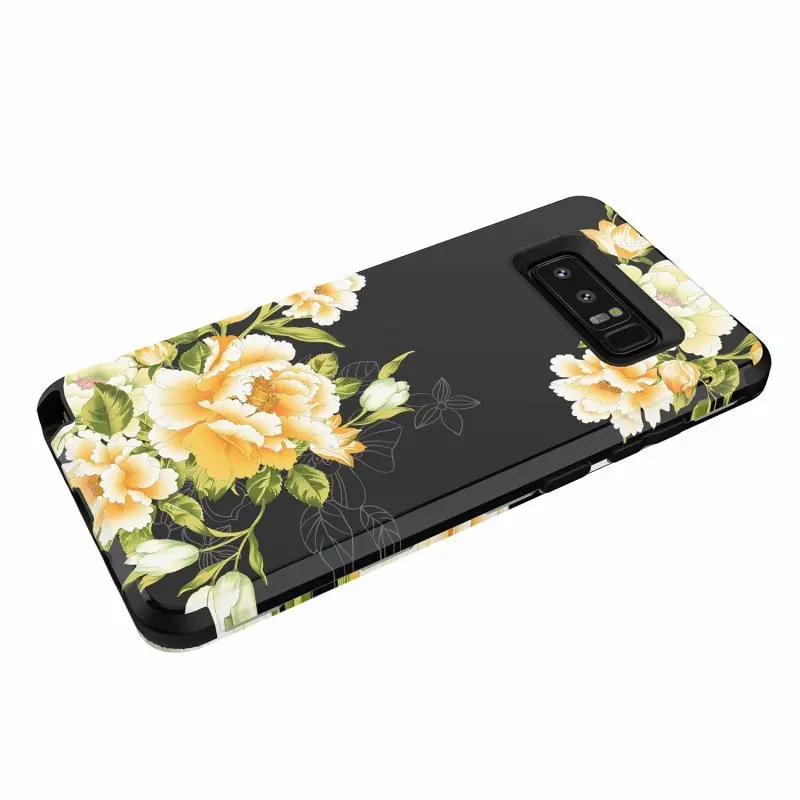 Роскошный чехол 3 в 1 для samsung S10 Note 8 9 S9 Plus жесткий чехол для телефона с цветочным узором Дизайн ПК силиконовый бампер противоударный чехол