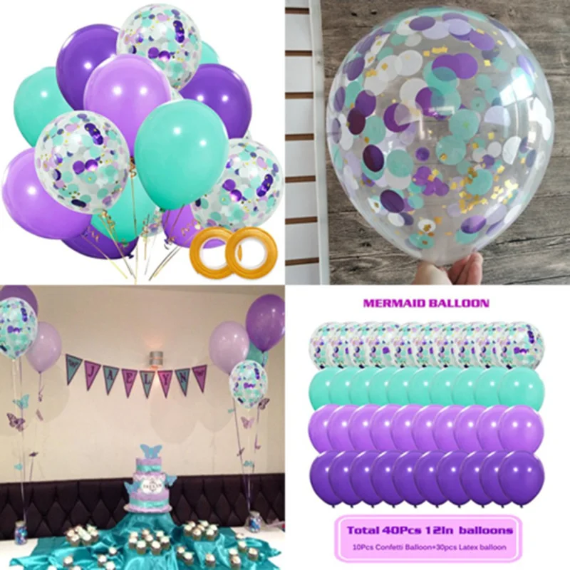 Русалка шар цепи набор 12 дюймов латексные шары День рождения украшения поставки