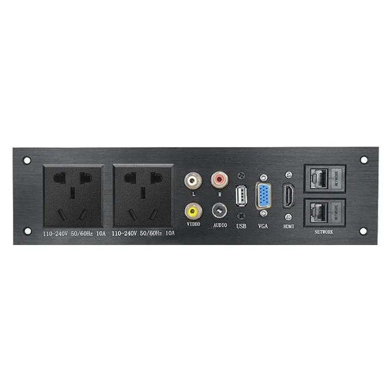 AU SOCKET Панель из алюминиевого сплава AC 110-240V USB аудио VGA Сеть HDMI интерфейс UK/EU/US/CN электрическая розетка плата питания Китай переходник - Цвет: AU SOCKET