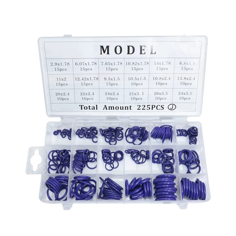 18 размеров 225 шт. резиновое уплотнительное кольцо для автомобиля ремонт