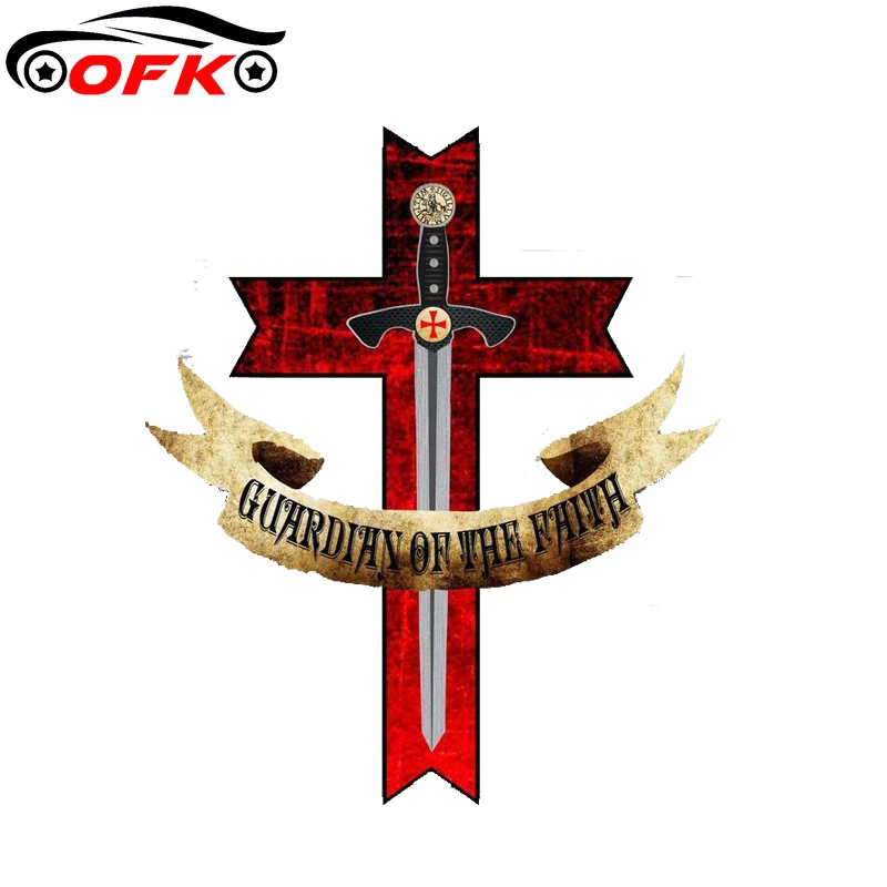 

Модная Автомобильная наклейка OFK, крест Templar JM, аксессуары, ПВХ наклейка, Обложка, царапины для Vw Golf 4 Hyundai I40 Chevrolet,15 см * 13 см