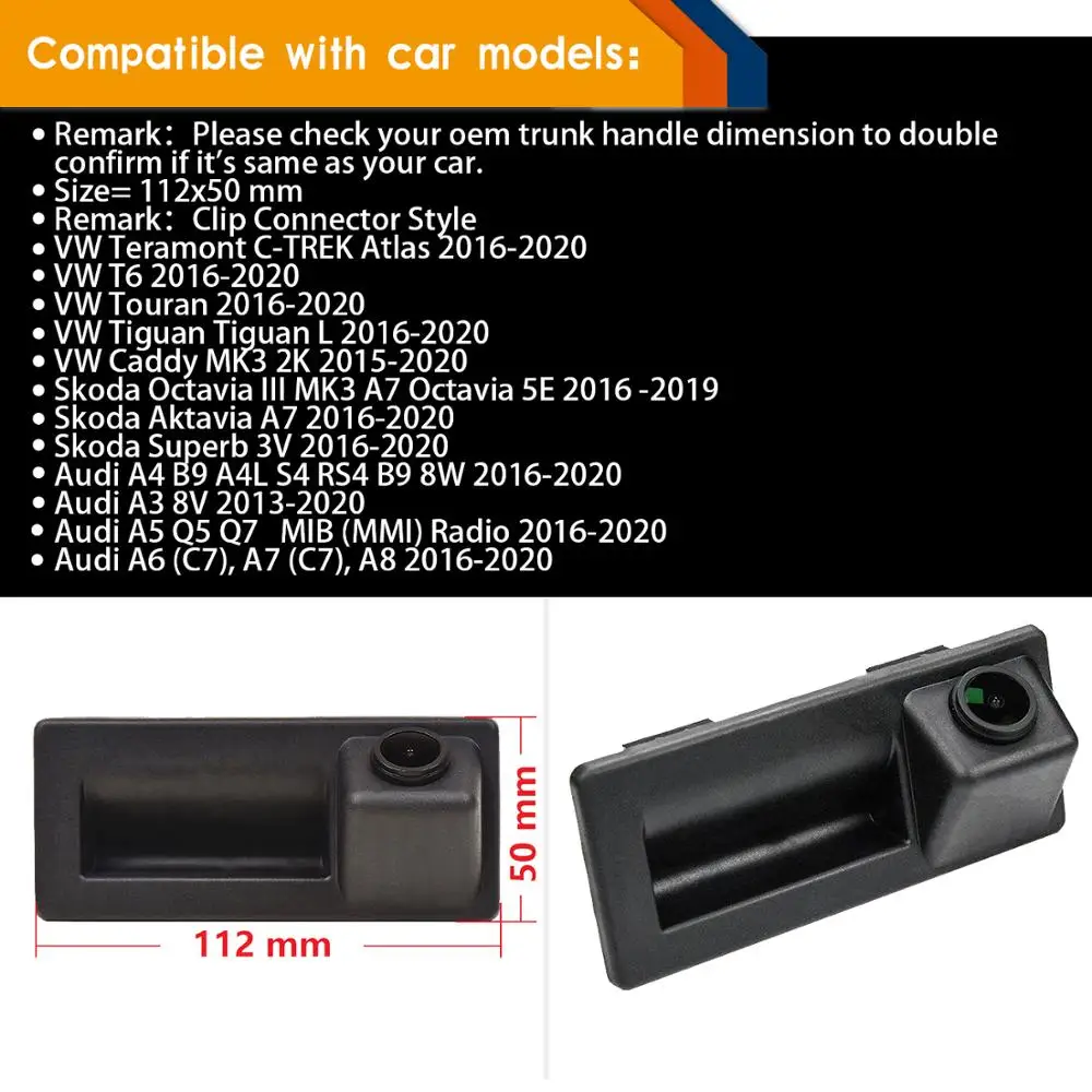 HD 1280x720p 18 мм задний вид автомобиля резервная камера для VW Teramont C TREK Atlas T6 Touran Tiguan L