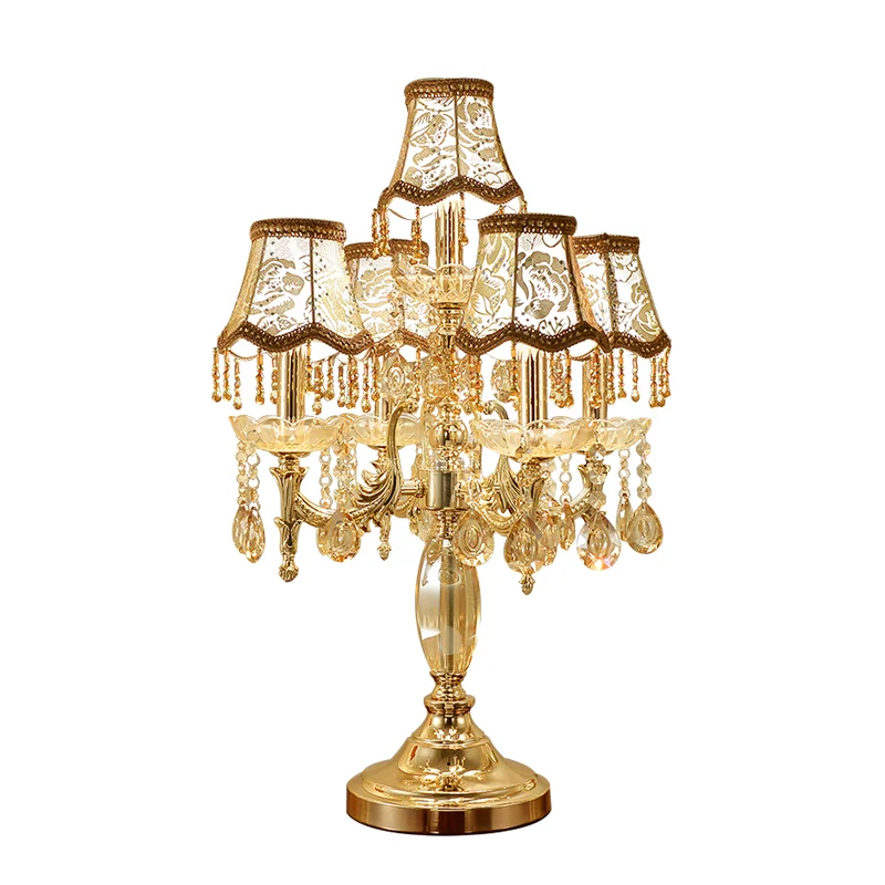 

European-style luxury bedroom high-end crystal table lamp Nordic creative large villa living room bedroom bedside lamp LB100815