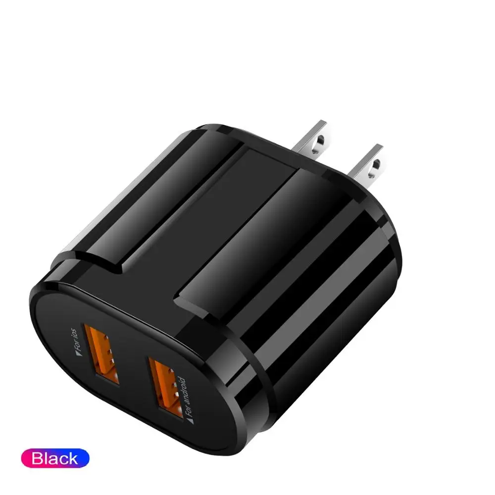 5 в A USB зарядное устройство для iPhone X 8 Plus быстрое настенное зарядное устройство адаптер EU/US для samsung S10 huawei Xiaomi быстрое зарядное устройство для Android - Тип штекера: Black US Plug