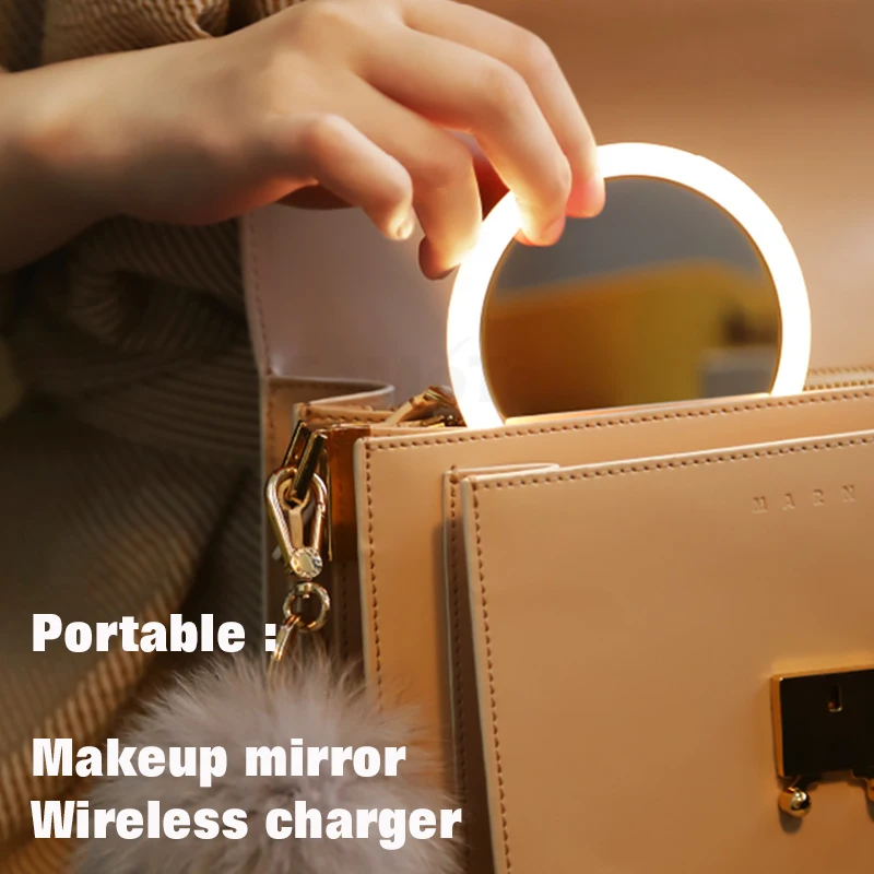 Новый дизайн косметическое зеркало многофункциональное карманное светодиодное