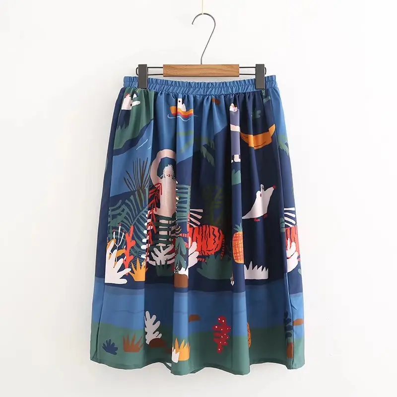 Новые летние женские шифоновые юбки с эластичной резинкой на талии Женская юбка