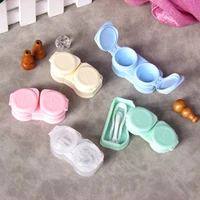 new style macarons press clamshell include tweezers suction set portable contact lens box for women travel contact lenses case