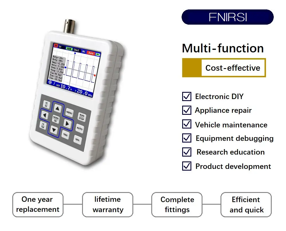 FNIRSI-2031H цифровой осциллограф с экраном 2,4 дюйма 200 мс/с частота дискретизации 30 МГц аналоговая полоса пропускания Поддержка хранения сигналов