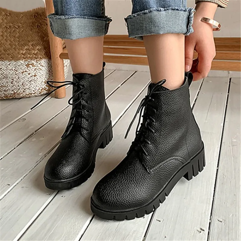 Ботинки PXELENA женские зимние с круглым носком военные тактические боевые ботинки