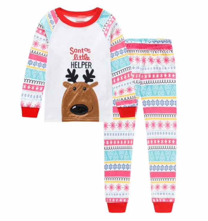 Детский Рождественский пижамный комплект детская одежда для мальчиков Пижама с