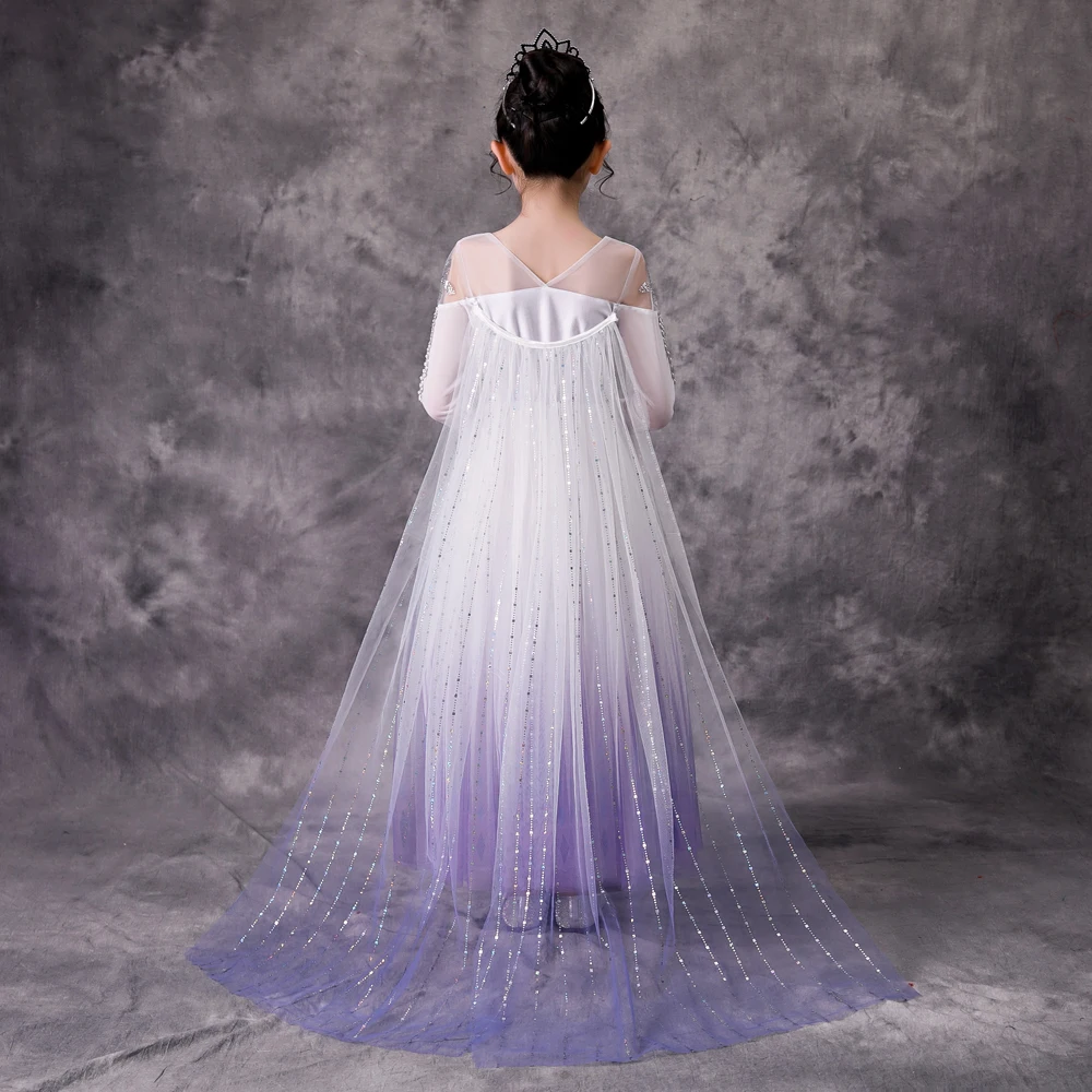 Платье Анны и Эльзы для девочек белое платье принцессы Снежной королевы костюм