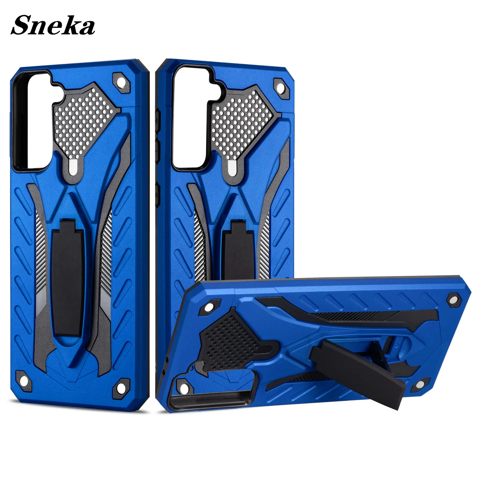 

Armor Phone Cases for Galaxy S21 Ultra S20 FE Note 20 10 Lite S10e S8 S9 Plus Shockproof Kickstand Hard PC Hybrid Silicone Cover