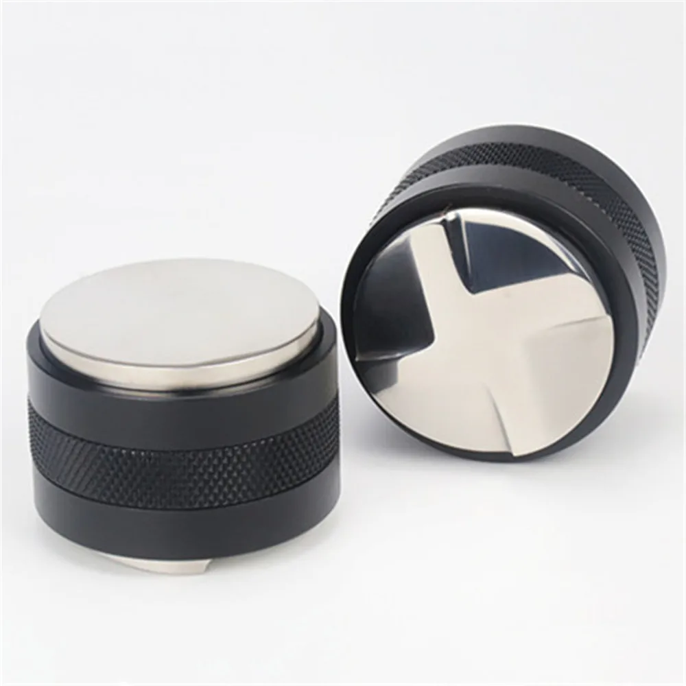 

51/53/58mm Espresso Tamper Distributor Four Angled Slope Base Dual Head Coffee Leveler Adjustable Depth Espresso Hand Tampers