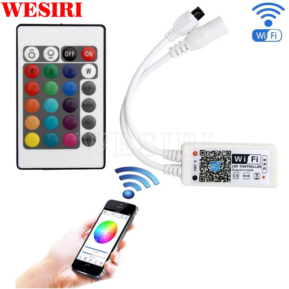 Миниатюрный контроллер RGB / RGBW для светодиодной ленты 3528 5050 5 В 12 24 постоянного