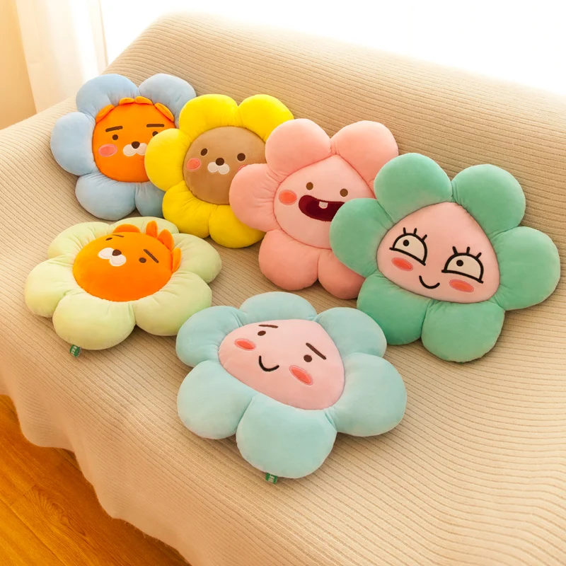 Мягкая подушка для сиденья с подсолнухом подушки спины цветами мультяшная Милая