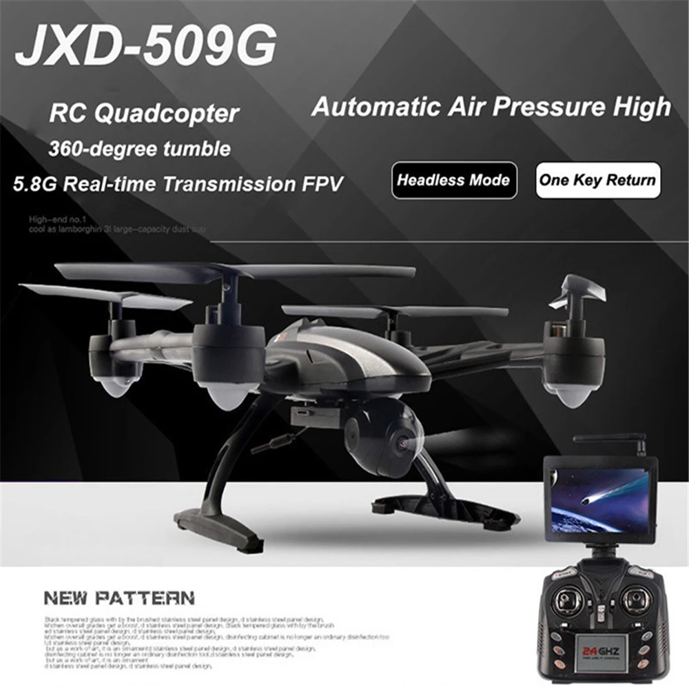 JXD509G RC Quadcopter Drone 5 8G FPV возврат одной кнопкой Rc вертолет с HD 2.0MP камерой монитор RTF