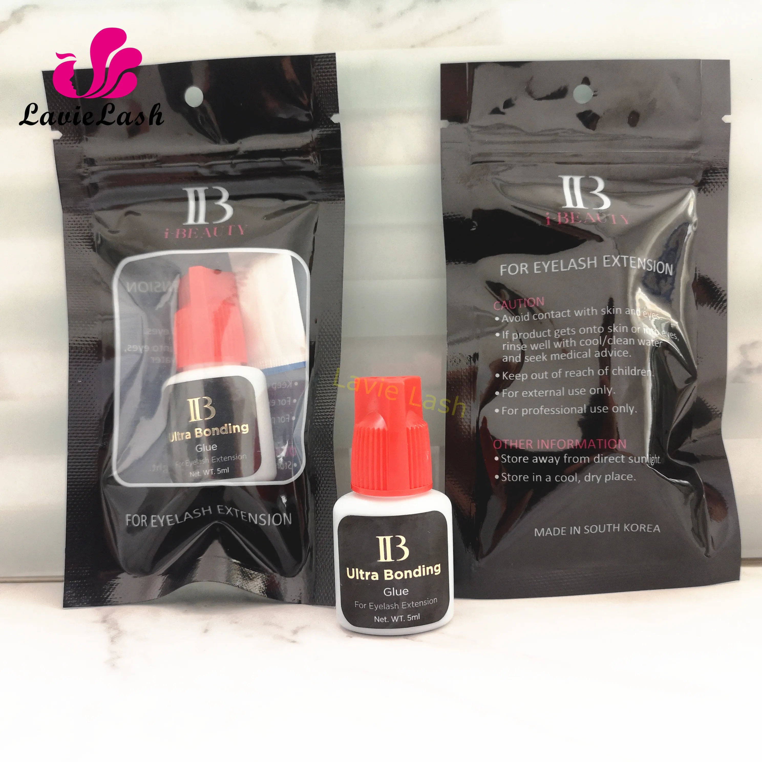 1 Набор клей для удаления ресниц IB Ultra быстросохнущий наращивания Корея черный |