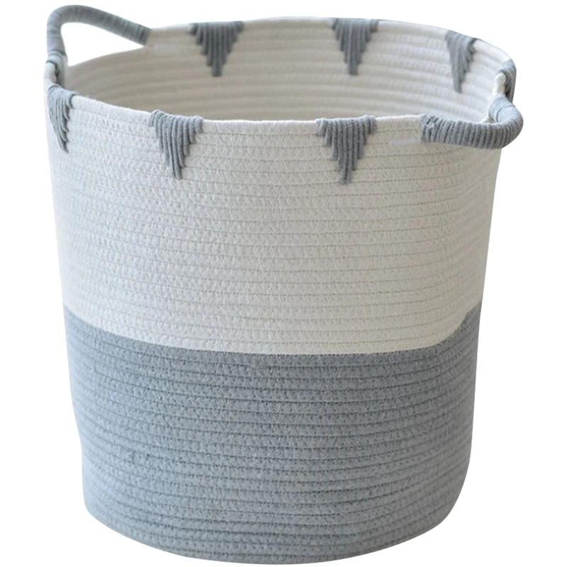 

Woven Storage Basket Cotton Rope Toy Laundry Storage Basket Storage Bins for Toys Towels Blankets Nursery Kids Room