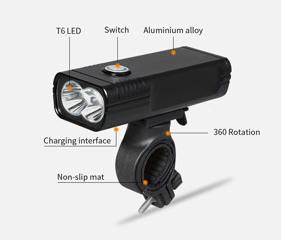 Светильник NEWBOLER 5200 мА/ч для велосипеда, USB, MTB, велосипедный светильник, T6 L2, 2400 люмен, светодиодный фонарь, головной светильник, кронштейн, велосипедная передняя лампа