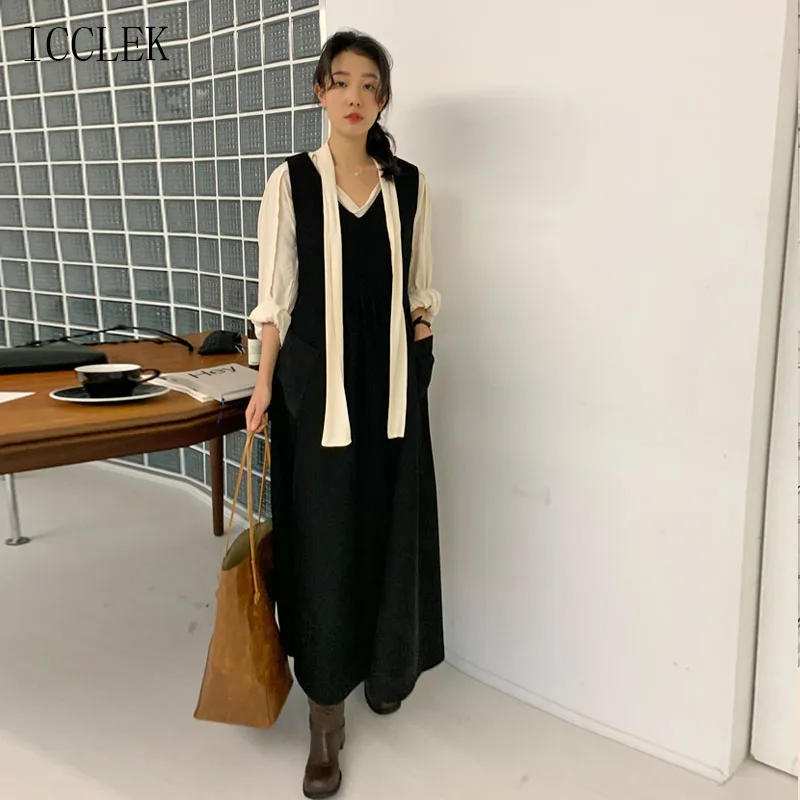 Новинка весна осень 2021 модная Корейская винтажная шифоновая рубашка на шнуровке