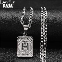 hip hop stainless steel geometry h letter chain necklaces women silver color punk necklace chain jewelry pendentifs n7002hs03