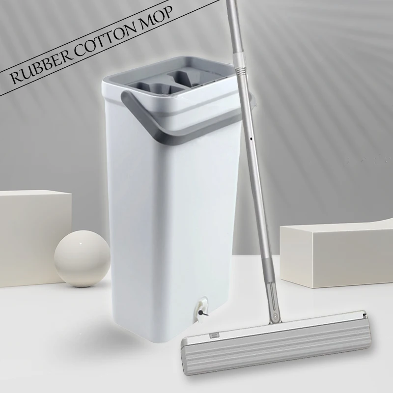 

Squeeze Sponge Mop With Bucket Self-Wringing Washing Flat Mop Lazy Floor Mop Kitchen Household Cleaning Tools For Laminate Floor