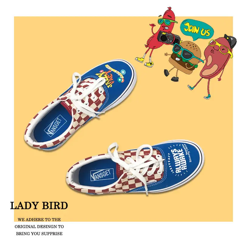 Черно белая классическая обувь для скейтборда в клетку мужские и женские туфли из вулканизованной парусины