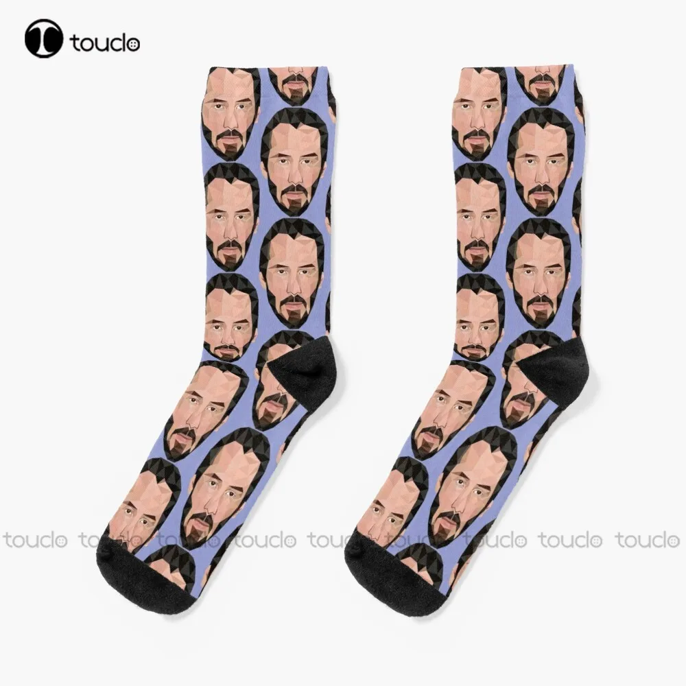 

John Wick Keanu Reeves Low Poly Art Socks Unisex Adult Teen Youth Socks Personalized Custom 360° Digital Print Hd High Quality