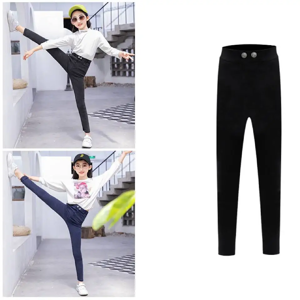 Модные облегающие брюки для маленьких девочек на весну и осень детские одежда